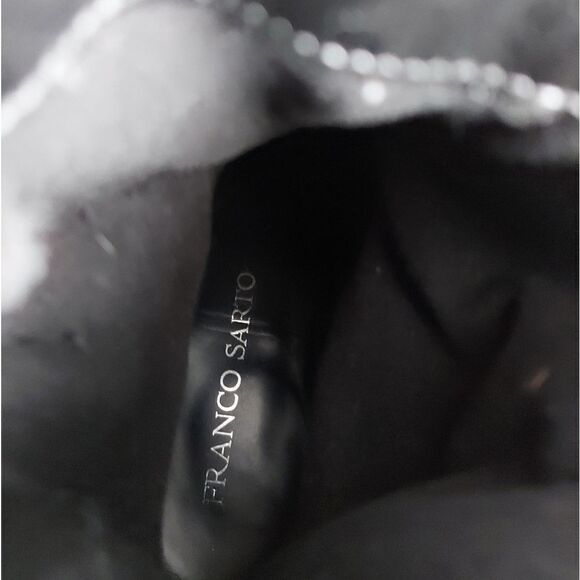 Franco Sarto Benton Biker Moto Harness Boots Black Leather Suede 6.5 - Picture 8 of 9